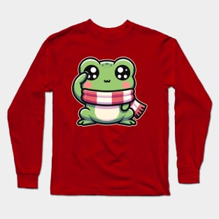 Saluting Frog Cute Kawaii Toad Lover Long Sleeve T-Shirt